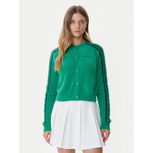 adidas Kardigan Fluffy JW5177 Zielony Regular Fit L MODIVO