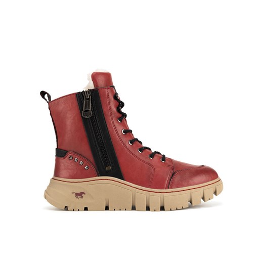 Trzewiki Mustang 1499-602-5 Czerwony ze sklepu eobuwie.pl w kategorii Botki - zdjęcie 186635784