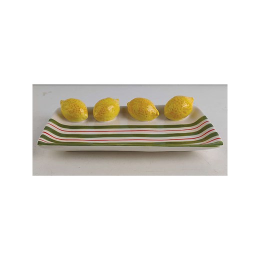 Villa d´Este Półmisek &quot;Fruit Life&quot; w kolorze zielono-żółtym - dł. 22,5 cm ze sklepu Limango Polska w kategorii Misy i tace dekoracyjne - zdjęcie 186638284