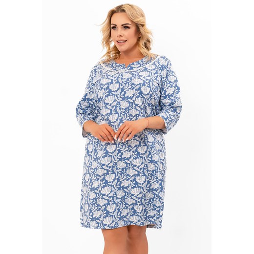 Nocna koszula Italian Fashion Bisali r.3/4 druk/niebieski ze sklepu kontri.pl w kategorii Koszule nocne - zdjęcie 186640411