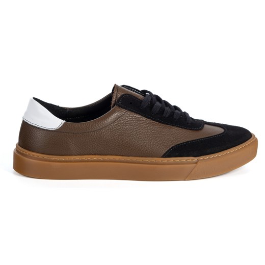 Buty męskie Olivier 702KNT brązowe z czarnym klasyczne półbuty miejskie ze sklepu butyolivier w kategorii Półbuty męskie - zdjęcie 186640901
