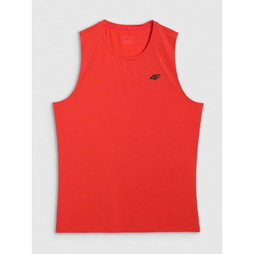 Męski tank top treningowy 4F 4FWAW25TFSLM574 - czerwony ze sklepu Sportstylestory.com w kategorii T-shirty męskie - zdjęcie 186640964
