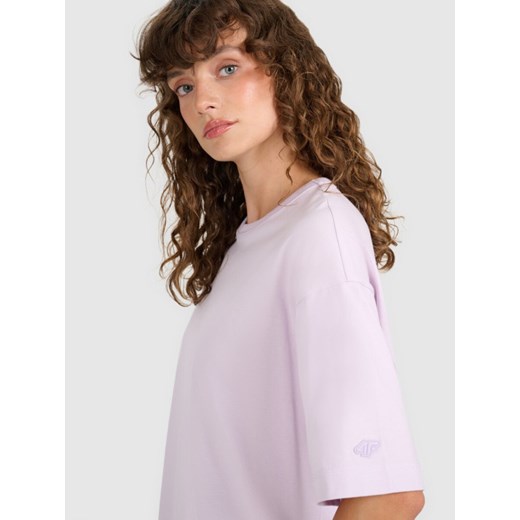 Damski t-shirt oversize 4F 4FWAW25TTSHF2350 - fioletowy XL Sportstylestory.com
