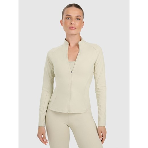 Damska bluza treningowa 4F 4FRAW25TFSWF0808 - beżowa ze sklepu Sportstylestory.com w kategorii Bluzy damskie - zdjęcie 186641120