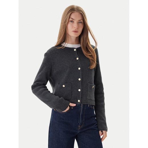 Tommy Hilfiger Kardigan WW0WW46441 Szary Regular Fit ze sklepu MODIVO w kategorii Swetry damskie - zdjęcie 186642252