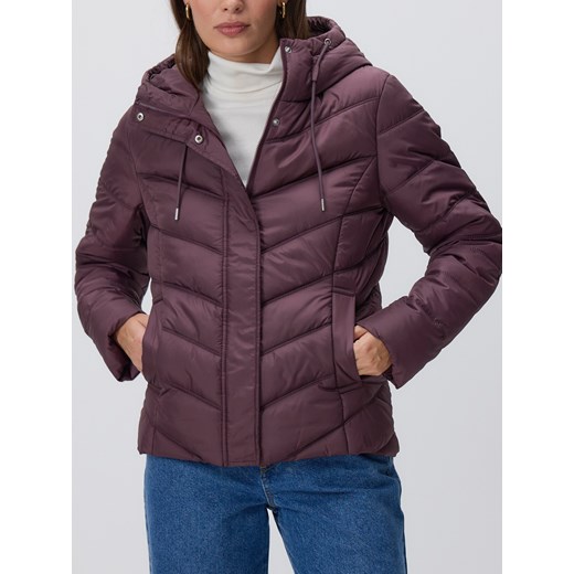 Reserved - Pikowana kurtka z kapturem - mahoniowy ze sklepu Reserved w kategorii Kurtki damskie - zdjęcie 186645020