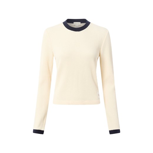 Calvin Klein Jeans Damska koszulka z dzianiny Kobiety Bawełna beżowy wypukły wzór tkaniny ze sklepu vangraaf w kategorii Swetry damskie - zdjęcie 186645034