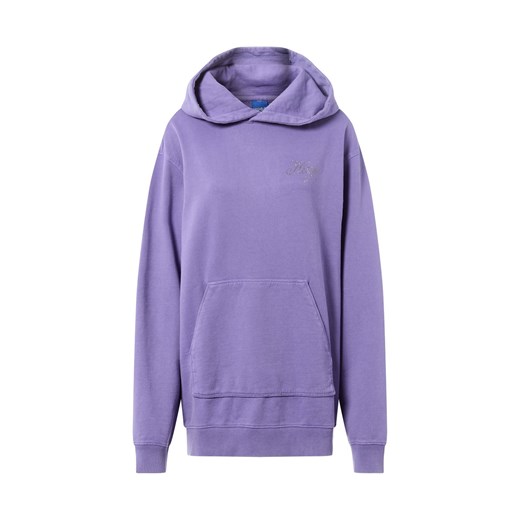 HUGO BLUE Damski sweter z kapturem - Dejandra Kobiety Bawełna bakłażanowy jednolity ze sklepu vangraaf w kategorii Bluzy damskie - zdjęcie 186645043