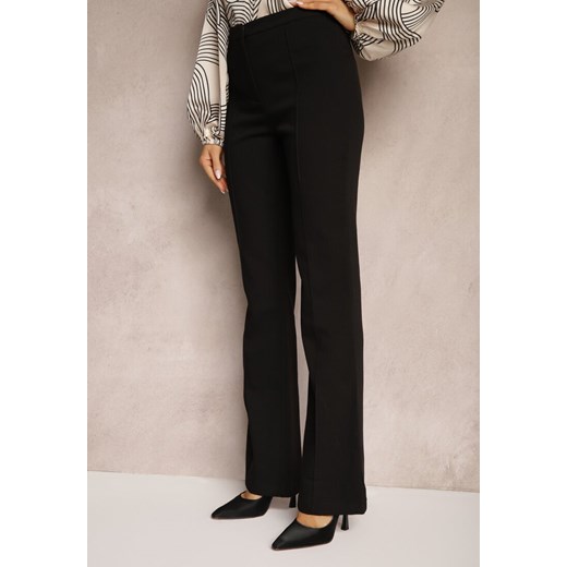 Czarne Garniturowe Spodnie High Waist Dzwony Irithaela Renee L renee.pl