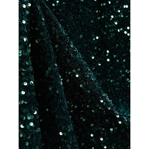 Reserved - Cekinowa sukienka mini - ciemnozielony Reserved XS Reserved