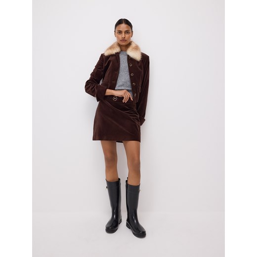 Reserved - Spódnica z ozdobnym paskiem - ciemnobrązowy ze sklepu Reserved w kategorii Spódnice - zdjęcie 186645474