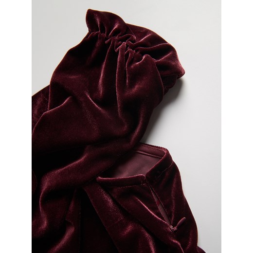 Reserved - Welurowa sukienka midi - bordowy Reserved XXL Reserved