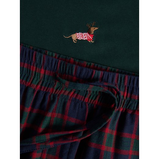 Reserved - Dwuczęściowa piżama ze świątecznym motywem - ciemnozielony Reserved XXL Reserved