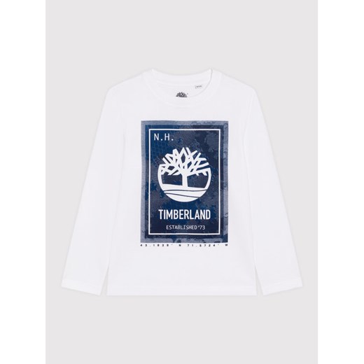 Timberland Bluzka T25T39 D Biały Regular Fit ze sklepu MODIVO w kategorii T-shirty chłopięce - zdjęcie 186646024
