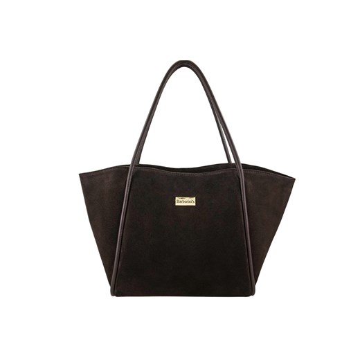 Barberinis - torebka duża zamszowa na ramię - Brązowa ciemna ze sklepu butyolivier w kategorii Torby Shopper bag - zdjęcie 186646724