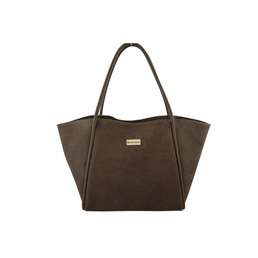 Barberinis - torebka duża zamszowa na ramię - Beżowa ciemna ze sklepu butyolivier w kategorii Torby Shopper bag - zdjęcie 186646754