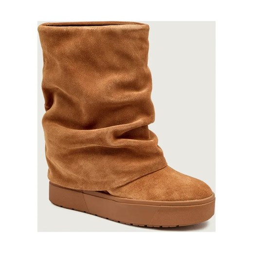 Guess Skórzane botki na koturnie GUINNA ze sklepu Gomez Fashion Store w kategorii Botki - zdjęcie 186646932