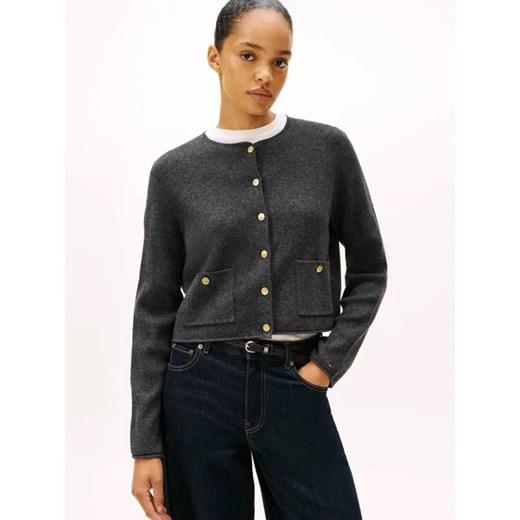 Tommy Hilfiger Wełniany kardigan | Regular Fit ze sklepu Gomez Fashion Store w kategorii Swetry damskie - zdjęcie 186647000