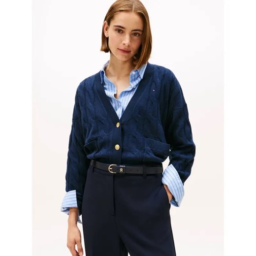 Tommy Hilfiger Wełniany kardigan | Regular Fit ze sklepu Gomez Fashion Store w kategorii Swetry damskie - zdjęcie 186647022