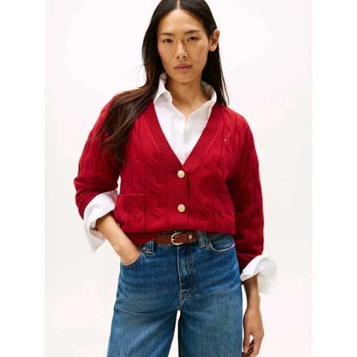 Tommy Hilfiger Wełniany kardigan | Regular Fit ze sklepu Gomez Fashion Store w kategorii Swetry damskie - zdjęcie 186647023