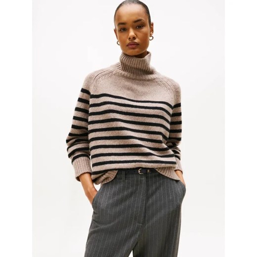 Tommy Hilfiger Wełniany golf | Loose fit | z dodatkiem kaszmiru ze sklepu Gomez Fashion Store w kategorii Swetry damskie - zdjęcie 186647034