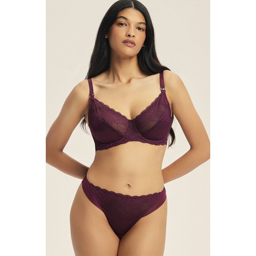 Esotiq koronkowe figi damskie Caris 43659-93X, Kolor burgund, Rozmiar L, Esotiq ze sklepu Intymna w kategorii Majtki damskie - zdjęcie 186649060