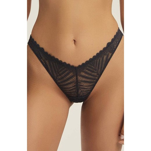 Esotiq koronkowe stringi damskie Onika 44221-90X, Kolor szary, Rozmiar L, Esotiq ze sklepu Intymna w kategorii Majtki damskie - zdjęcie 186649132