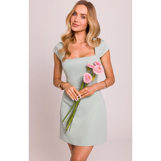Moe sukienka mini z głębokim dekoltem miętowa M846, Kolor miętowy, Rozmiar S, MOE ze sklepu Intymna w kategorii Sukienki - zdjęcie 186649404