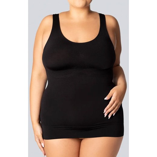 Wyszczuplająca koszulka damska plus size czarna Smoothwear, Kolor czarny (onyx), Rozmiar 5/6, Mona Queen Size ze sklepu Intymna w kategorii Bielizna wyszczuplająca - zdjęcie 186649413