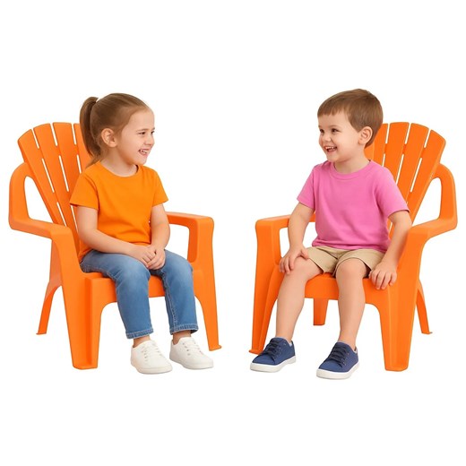 Pomarańczowy zestaw dwóch krzeseł ogrodowych dla dzieci H0-M57 ze sklepu Edinos.pl w kategorii Krzesła ogrodowe - zdjęcie 186649702