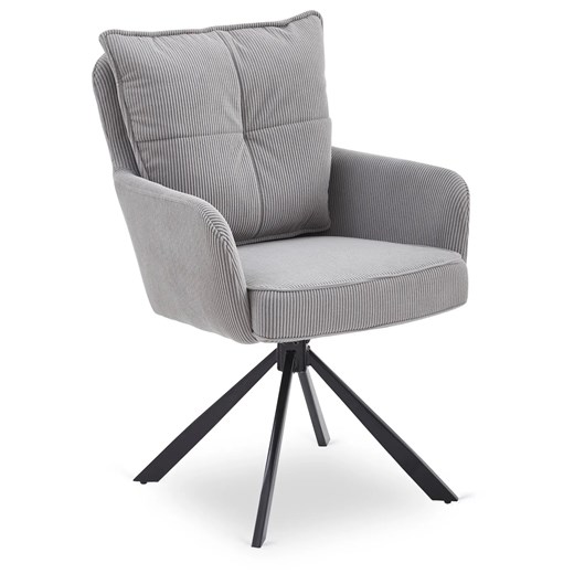 Szary fotel obrotowy sztruksowy - Herry ze sklepu Edinos.pl w kategorii Krzesła biurowe - zdjęcie 186649711