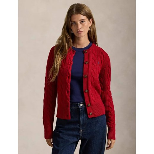 POLO RALPH LAUREN Wełniany kardigan | Slim Fit | z dodatkiem kaszmiru ze sklepu Gomez Fashion Store w kategorii Swetry damskie - zdjęcie 186649961