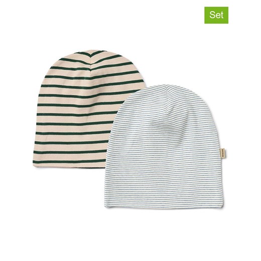 Wheat Czapki (2 szt.) &quot;Aidan&quot; w kolorze beżowo-zielono-białym ze sklepu Limango Polska w kategorii Czapki dziecięce - zdjęcie 186652242