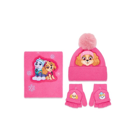 Zestaw czapka, szalik i rękawiczki Paw Patrol CEO-ACCCS-AW25-329PAW Różowy ze sklepu eobuwie.pl w kategorii Czapki dziecięce - zdjęcie 186652604