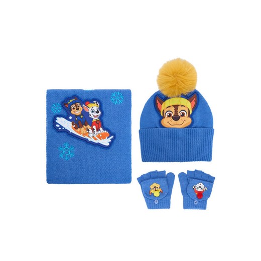Zestaw czapka, szalik i rękawiczki Paw Patrol CEO-ACCCS-AW25-328PAW Niebieski ze sklepu eobuwie.pl w kategorii Czapki dziecięce - zdjęcie 186652820