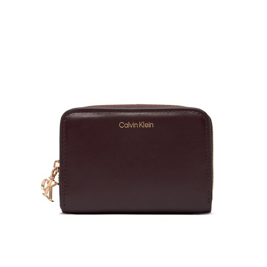 Calvin Klein Portfel Ck Medium Flap Zip Around LV04F1075G Brązowy ze sklepu MODIVO w kategorii Portfele damskie - zdjęcie 186655201