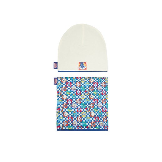 Looney Tunes Komplet czapka i komin CEO-ACCCS-AW25-203WBLT Écru ze sklepu MODIVO w kategorii Czapki dziecięce - zdjęcie 186655622