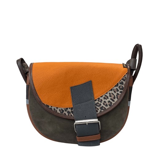 brązowo-pomarańczowa damska torebka listonoszka skórzana na ramię Fre ze sklepu Słoń Torbalski w kategorii Listonoszki - zdjęcie 186658821