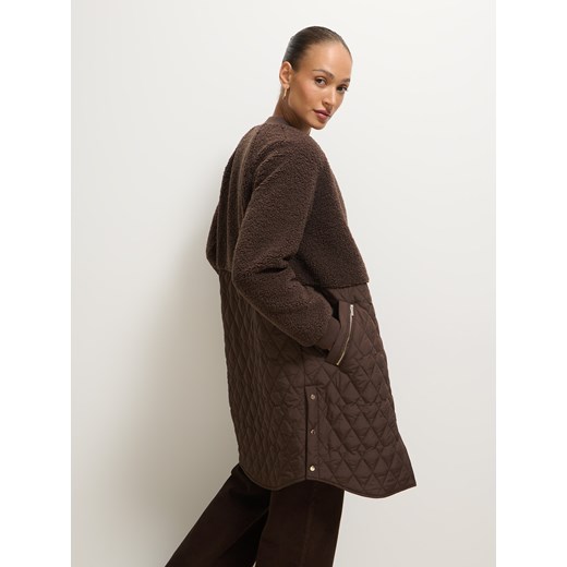 Mohito - Czekoladowy płaszcz - ciemnobrązowy ze sklepu Mohito w kategorii Płaszcze damskie - zdjęcie 186659272