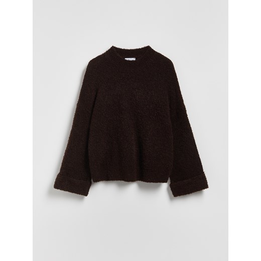 Reserved - Sweter z dodatkiem wełny - ciemnobrązowy ze sklepu Reserved w kategorii Swetry damskie - zdjęcie 186660413