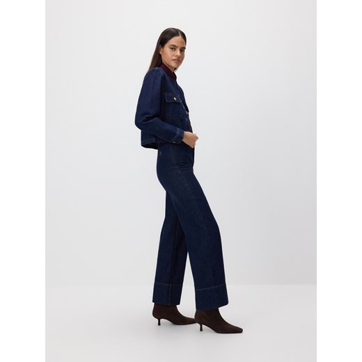 Reserved - Jeansy wide leg z wysokim stanem - granatowy ze sklepu Reserved w kategorii Jeansy damskie - zdjęcie 186660771