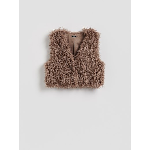 Reserved - Kamizelka z imitacji futra - brązowy ze sklepu Reserved w kategorii Kamizelki damskie - zdjęcie 186660942