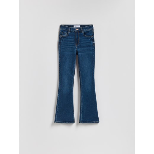 Reserved - Jeansy flare z krótszą nogawką - granatowy - id: 714IH-59J - marki Reserved - 186660944 Reserved - Jeansy flare z krótszą nogawką - granatowy ze sklepu Reserved w kategorii Jeansy damskie - zdjęcie 186660944