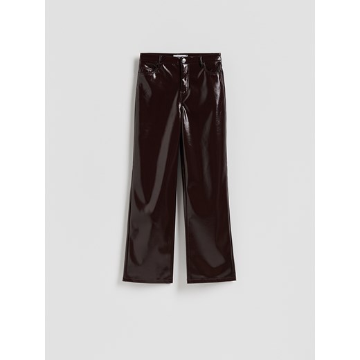 Reserved - Spodnie z imitacji skóry - burgundowy - id: 719GM-53X - marki Reserved - 186660954 Reserved - Spodnie z imitacji skóry - burgundowy ze sklepu Reserved w kategorii Spodnie damskie - zdjęcie 186660954