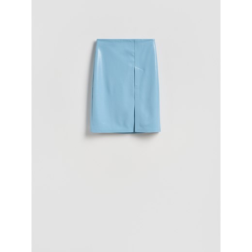 Reserved - Spódnica z imitacji skóry - jasnoniebieski ze sklepu Reserved w kategorii Spódnice - zdjęcie 186660961