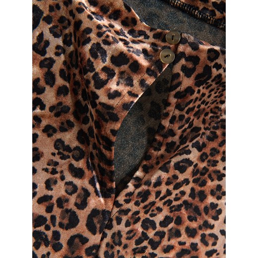 Reserved - Sukienka midi w panterkę - wielobarwny Reserved L Reserved