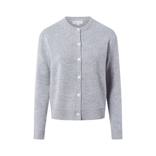 Marie Lund Damski kardigan z wełny merynosów Kobiety drobna dzianina szary marmurkowy ze sklepu vangraaf w kategorii Swetry damskie - zdjęcie 186661280