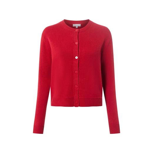 Marie Lund Damski kardigan z wełny merynosów Kobiety drobna dzianina czerwony jednolity ze sklepu vangraaf w kategorii Swetry damskie - zdjęcie 186661282