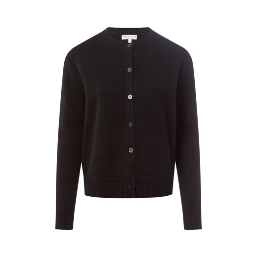 Marie Lund Damski kardigan z wełny merynosów Kobiety drobna dzianina czarny jednolity ze sklepu vangraaf w kategorii Swetry damskie - zdjęcie 186661283