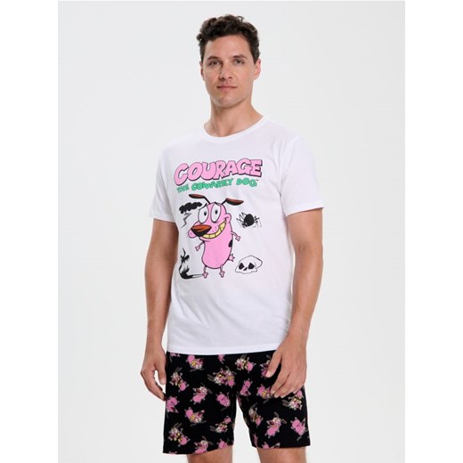 Sinsay - Bawełniana piżama dwuczęściowa z nadrukiem Courage the Cowardly Dog - wielobarwny ze sklepu Sinsay w kategorii Piżamy męskie - zdjęcie 186665353